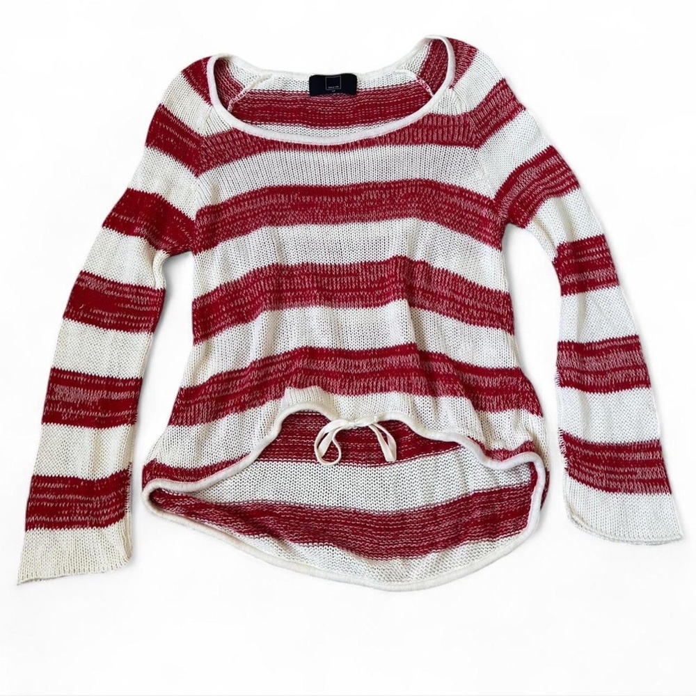 Dolce Vita Red and White Striped Knit Sweater
